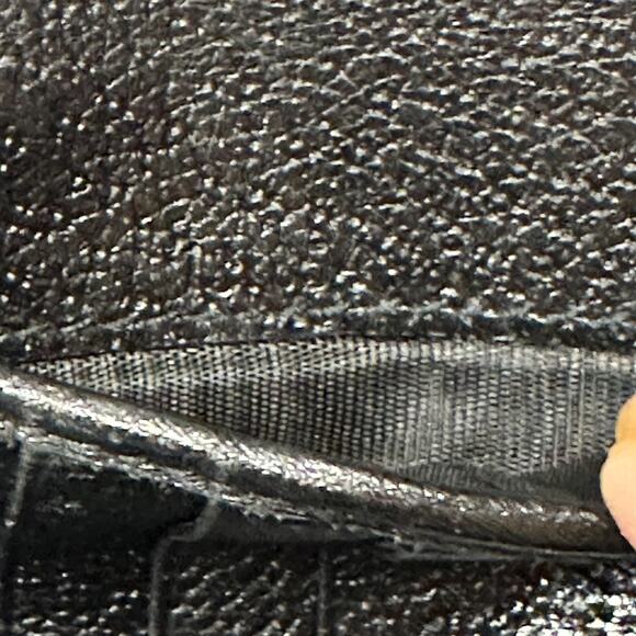 Vintage 90s GUCCI Black Wallet Unisex Double Snap Bifold GG Canvas & Leather COA - Picture 16 of 16